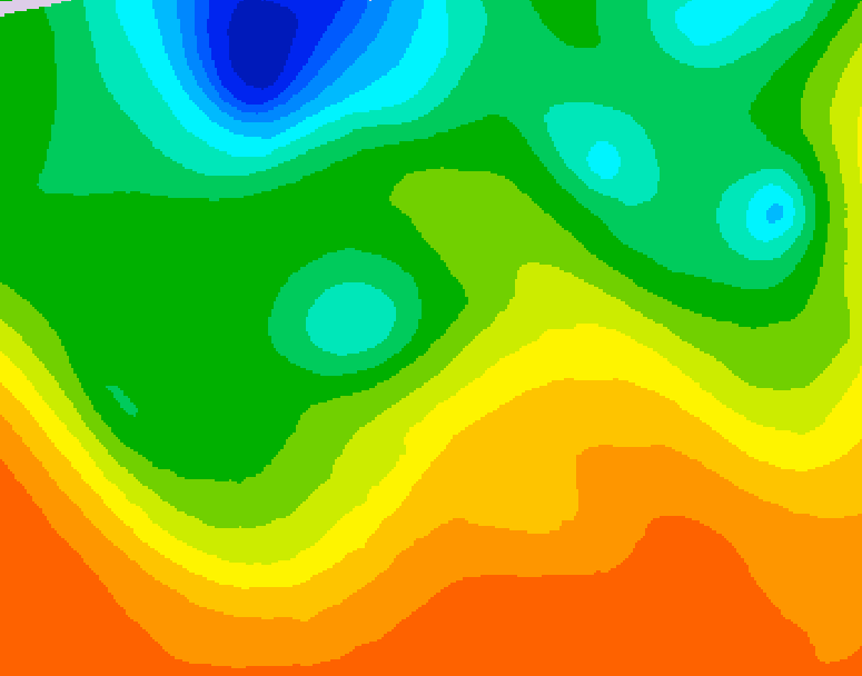 GDPS 500 millibar geopotential height 036 hour forecast chart for Canada based on 2026/06/08 1200Z data