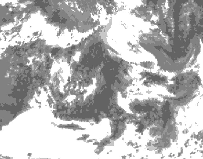 GDPS total cloud 078 hour forecast chart for Canada based on 2026/06/08 0000Z data