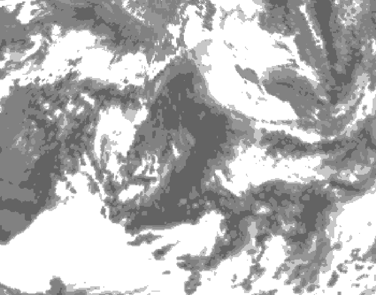 GDPS total cloud 084 hour forecast chart for Canada based on 2026/06/08 0000Z data