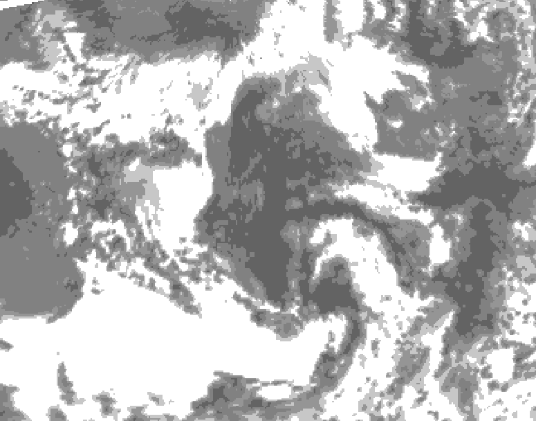 GDPS total cloud 108 hour forecast chart for Canada based on 2026/06/08 0000Z data