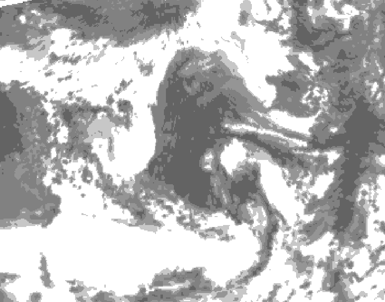 GDPS total cloud 114 hour forecast chart for Canada based on 2026/06/08 0000Z data