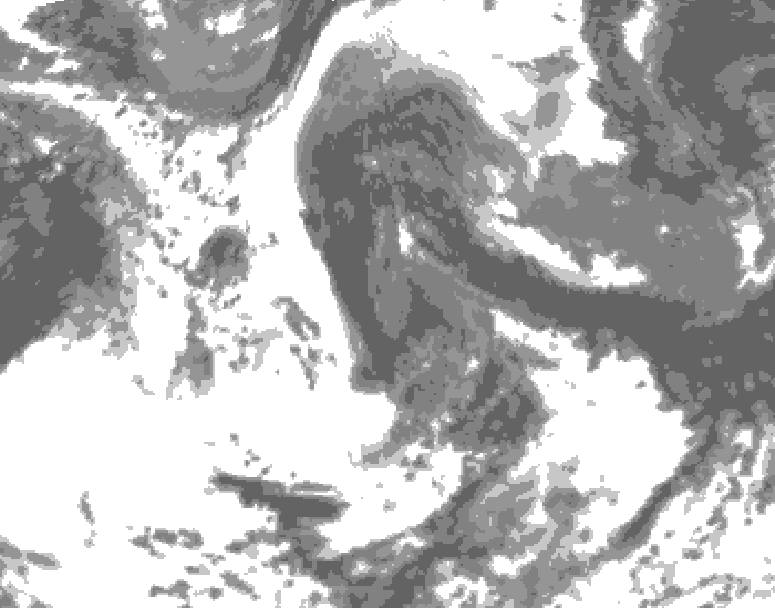 GDPS total cloud 150 hour forecast chart for Canada based on 2026/06/08 0000Z data