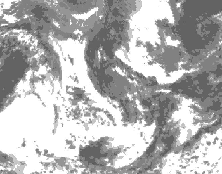 GDPS total cloud 168 hour forecast chart for Canada based on 2026/06/08 0000Z data