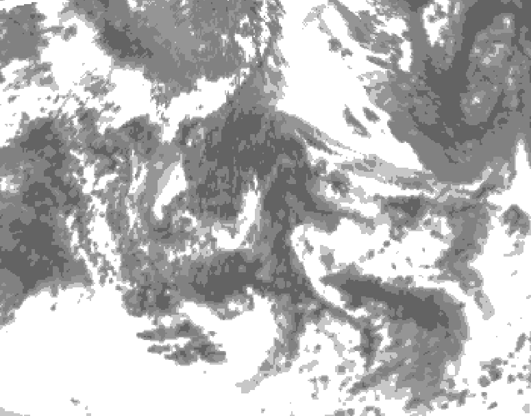 GDPS total cloud 060 hour forecast chart for Canada based on 2026/06/08 1200Z data