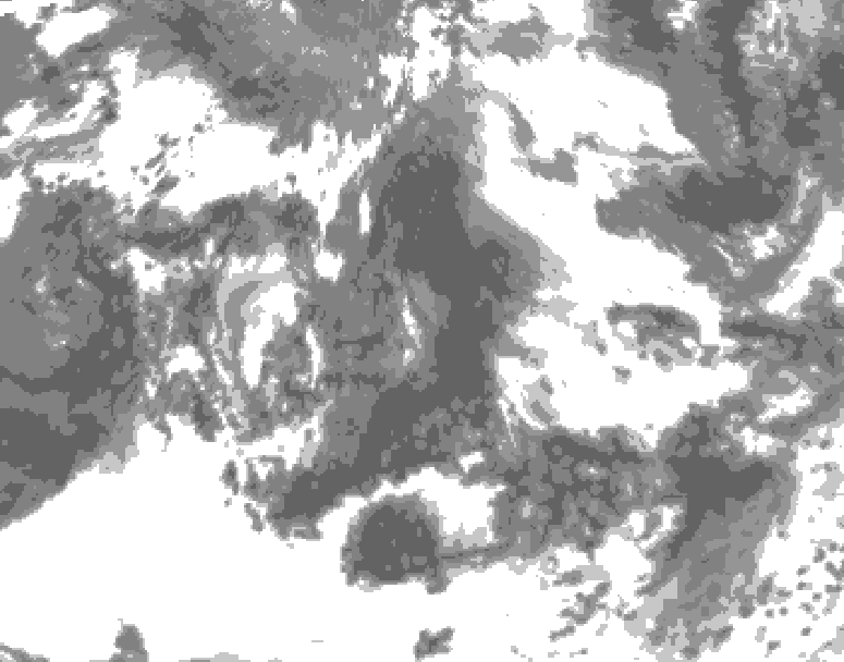 GDPS total cloud 072 hour forecast chart for Canada based on 2026/06/08 1200Z data
