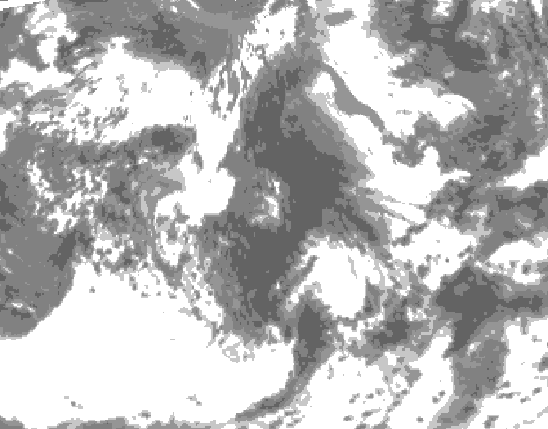 GDPS total cloud 084 hour forecast chart for Canada based on 2026/06/08 1200Z data