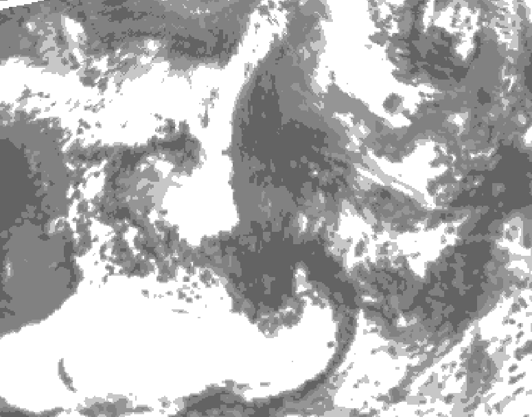 GDPS total cloud 096 hour forecast chart for Canada based on 2026/06/08 1200Z data