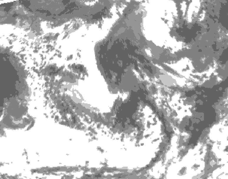 GDPS total cloud 108 hour forecast chart for Canada based on 2026/06/08 1200Z data