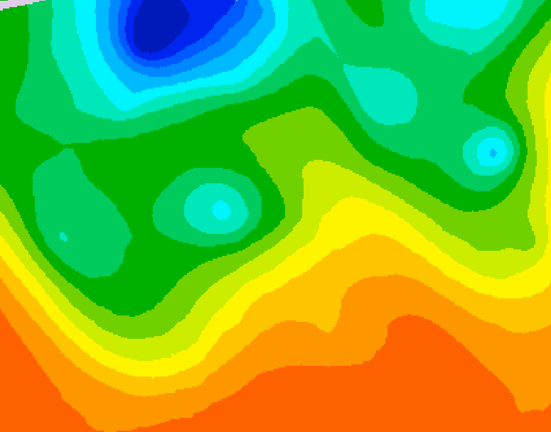 GDPS 500 millibar geopotential height 018 hour forecast chart for Canada based on 2026/06/09 0000Z data