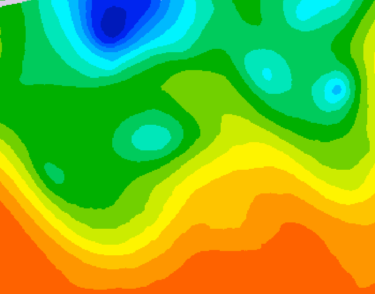 GDPS 500 millibar geopotential height 024 hour forecast chart for Canada based on 2026/06/09 0000Z data