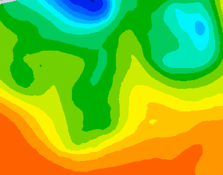 GDPS 500 millibar geopotential height 054 hour forecast chart for Canada based on 2026/06/09 0000Z data