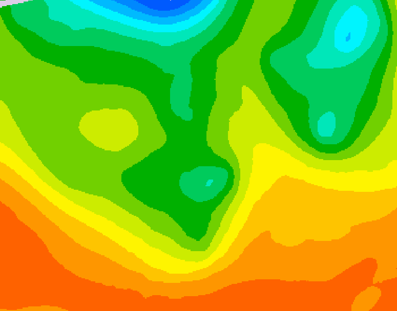 GDPS 500 millibar geopotential height 060 hour forecast chart for Canada based on 2026/06/09 1200Z data
