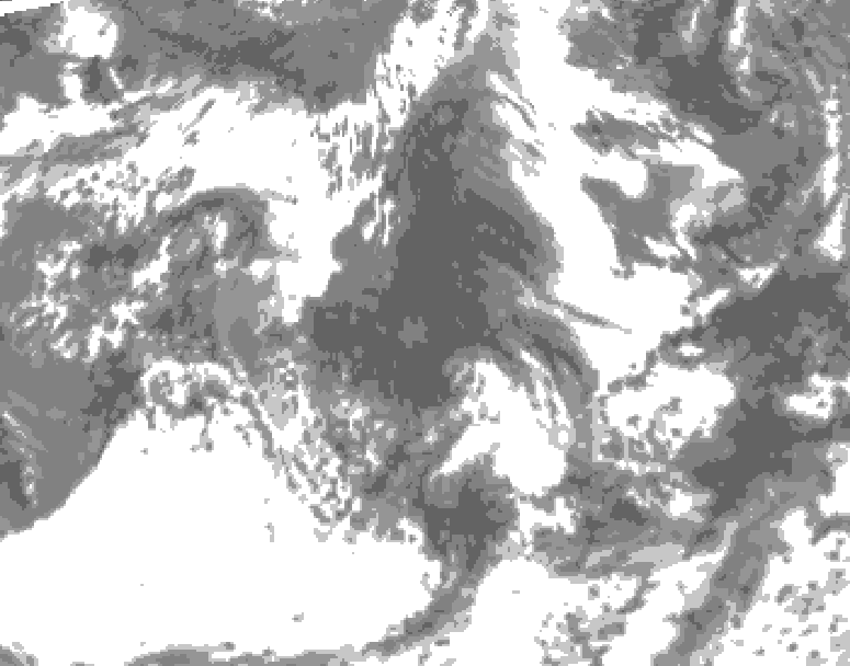 GDPS total cloud 072 hour forecast chart for Canada based on 2026/06/09 0000Z data