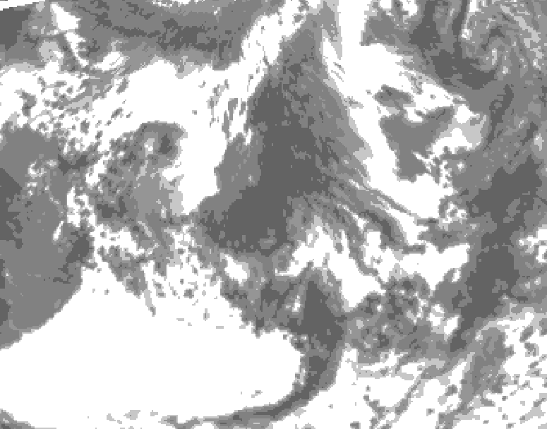 GDPS total cloud 078 hour forecast chart for Canada based on 2026/06/09 0000Z data