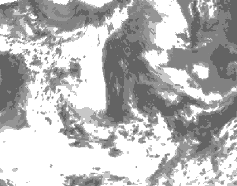 GDPS total cloud 102 hour forecast chart for Canada based on 2026/06/09 0000Z data