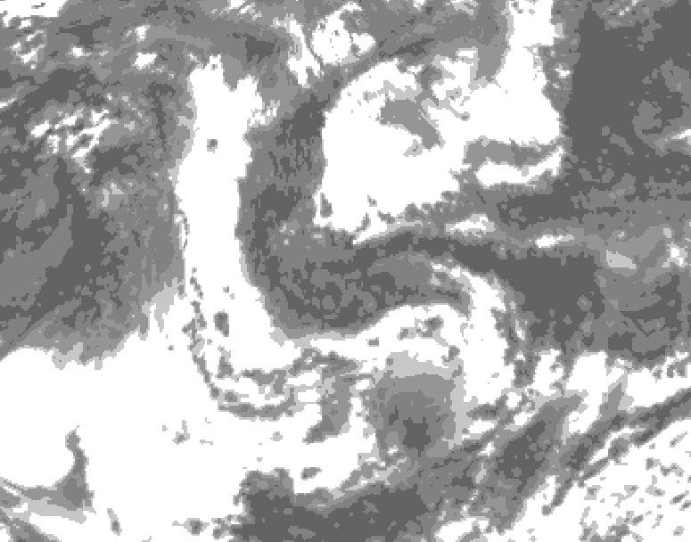 GDPS total cloud 144 hour forecast chart for Canada based on 2026/06/09 1200Z data