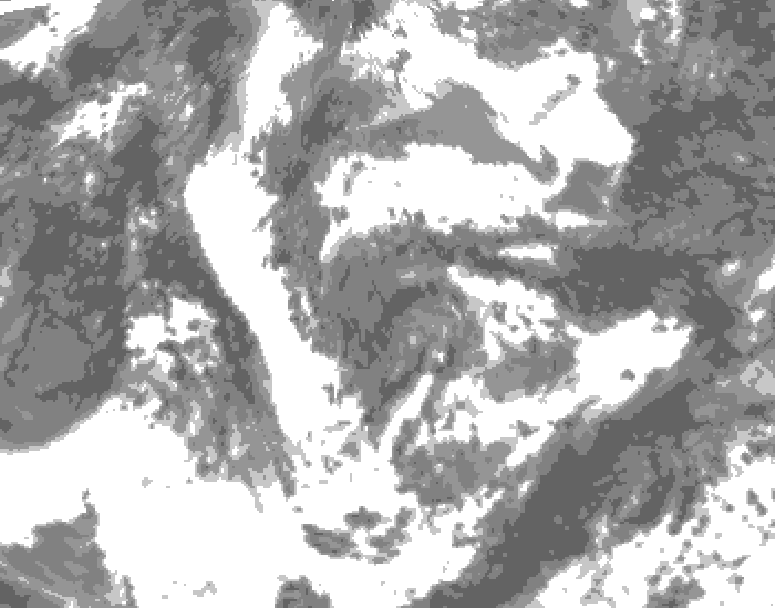 GDPS total cloud 168 hour forecast chart for Canada based on 2026/06/09 1200Z data