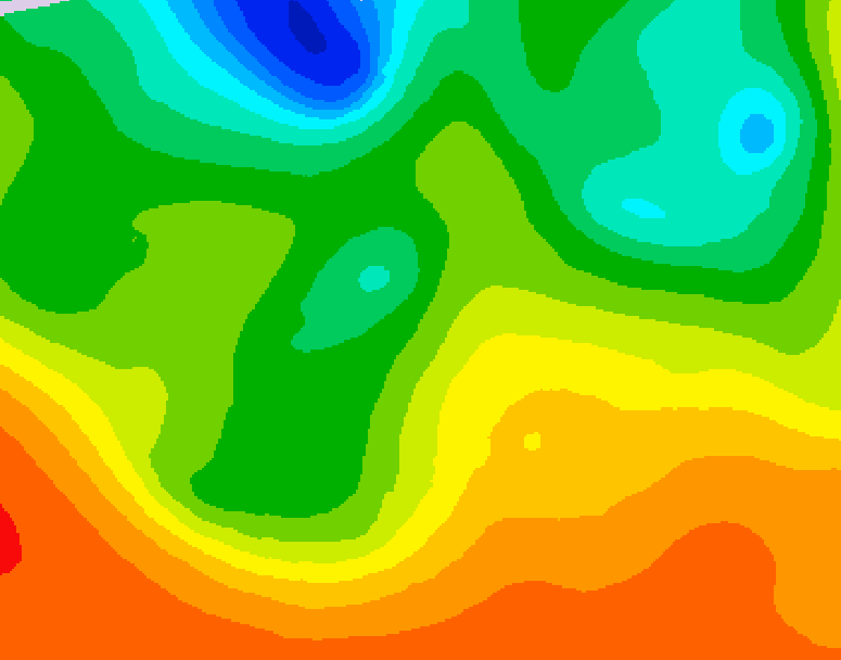 GDPS 500 millibar geopotential height 018 hour forecast chart for Canada based on 2026/06/10 0000Z data