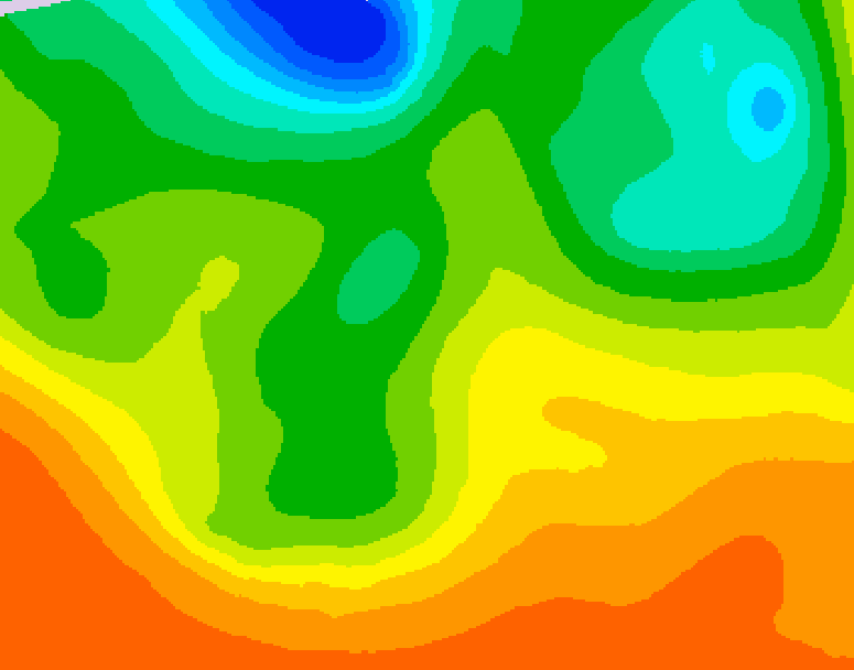 GDPS 500 millibar geopotential height 024 hour forecast chart for Canada based on 2026/06/10 0000Z data
