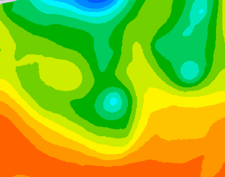 GDPS 500 millibar geopotential height 054 hour forecast chart for Canada based on 2026/06/10 0000Z data
