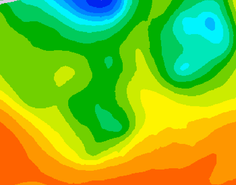 GDPS 500 millibar geopotential height 024 hour forecast chart for Canada based on 2026/06/10 1200Z data