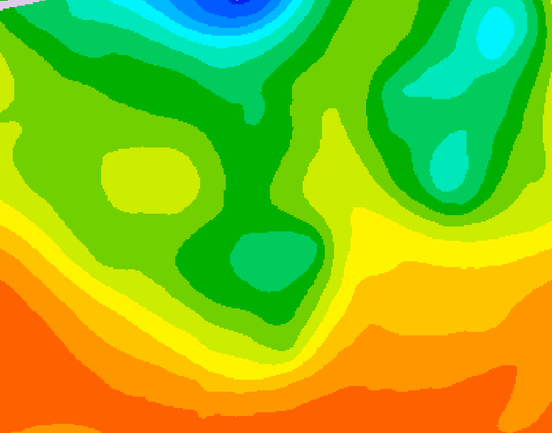 GDPS 500 millibar geopotential height 036 hour forecast chart for Canada based on 2026/06/10 1200Z data