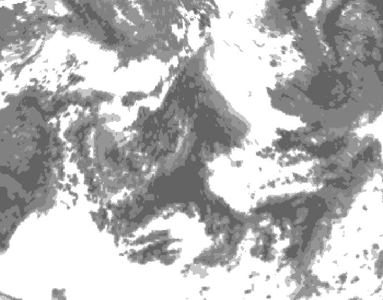 GDPS total cloud 030 hour forecast chart for Canada based on 2026/06/10 0000Z data
