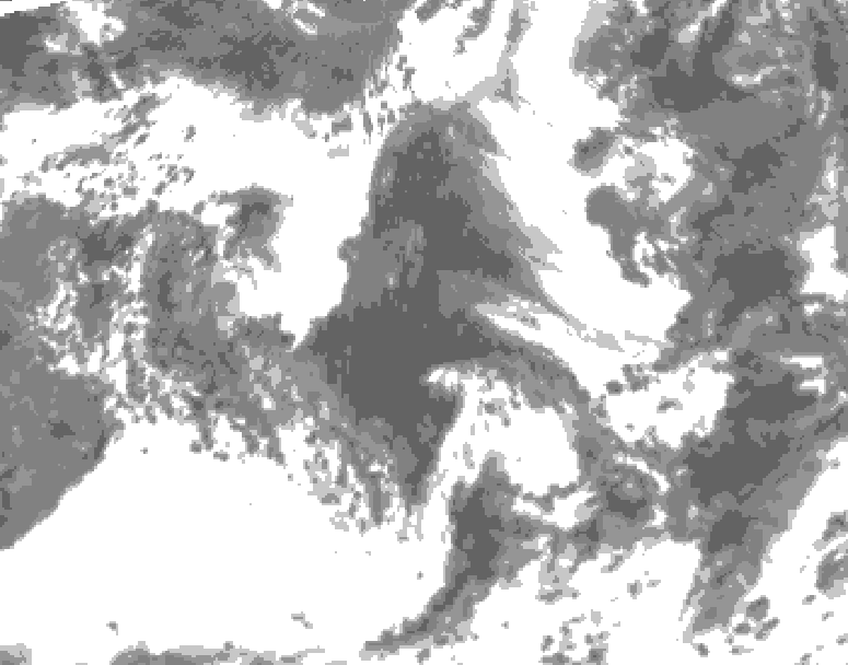 GDPS total cloud 048 hour forecast chart for Canada based on 2026/06/10 0000Z data