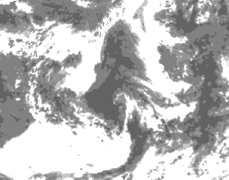 GDPS total cloud 054 hour forecast chart for Canada based on 2026/06/10 0000Z data