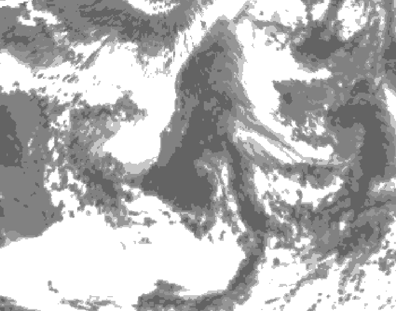 GDPS total cloud 060 hour forecast chart for Canada based on 2026/06/10 0000Z data