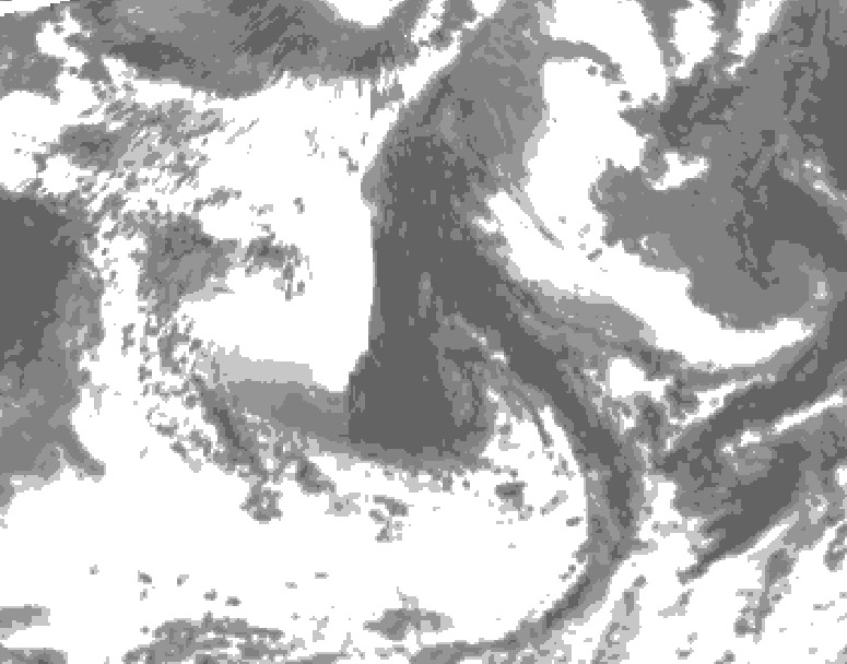 GDPS total cloud 072 hour forecast chart for Canada based on 2026/06/10 0000Z data