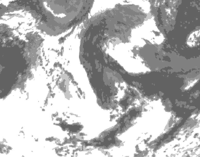 GDPS total cloud 102 hour forecast chart for Canada based on 2026/06/10 0000Z data
