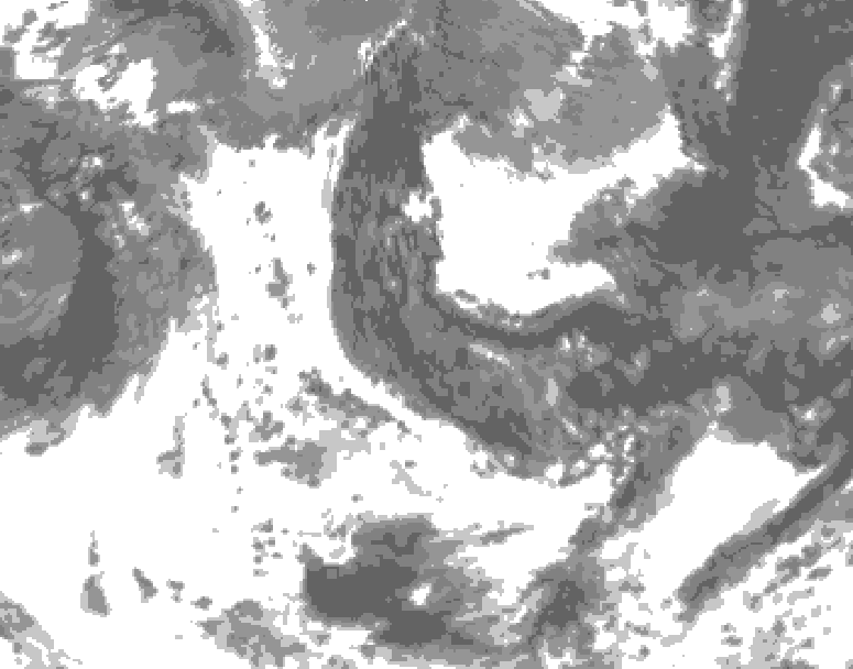 GDPS total cloud 120 hour forecast chart for Canada based on 2026/06/10 0000Z data