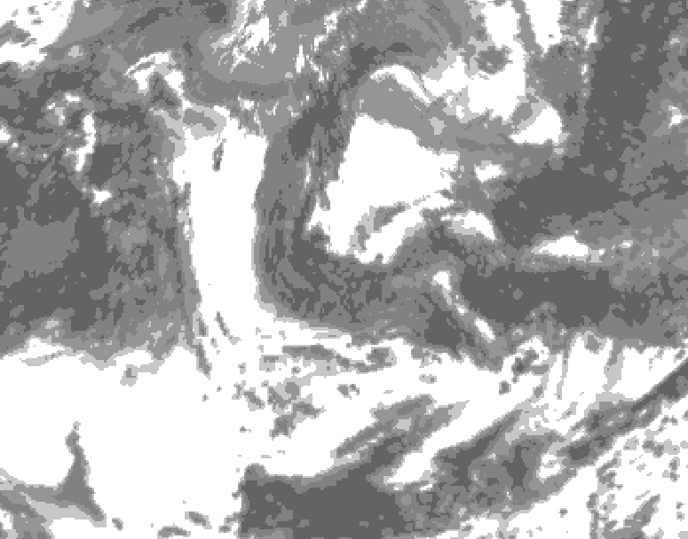 GDPS total cloud 132 hour forecast chart for Canada based on 2026/06/10 0000Z data
