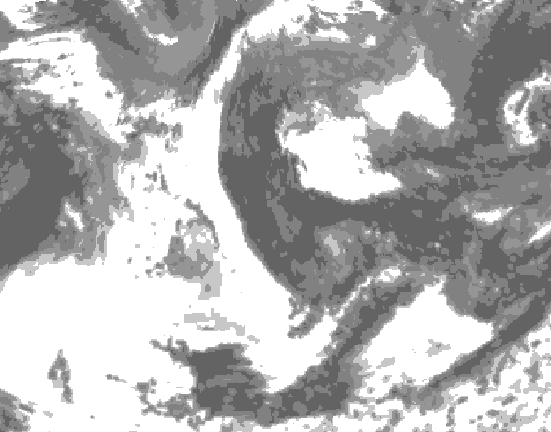 GDPS total cloud 096 hour forecast chart for Canada based on 2026/06/10 1200Z data