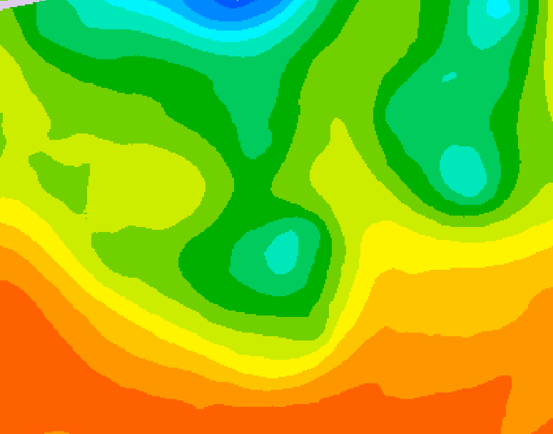 GDPS 500 millibar geopotential height 030 hour forecast chart for Canada based on 2026/06/11 0000Z data