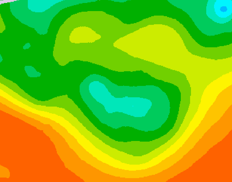 GDPS 500 millibar geopotential height 132 hour forecast chart for Canada based on 2026/06/11 0000Z data