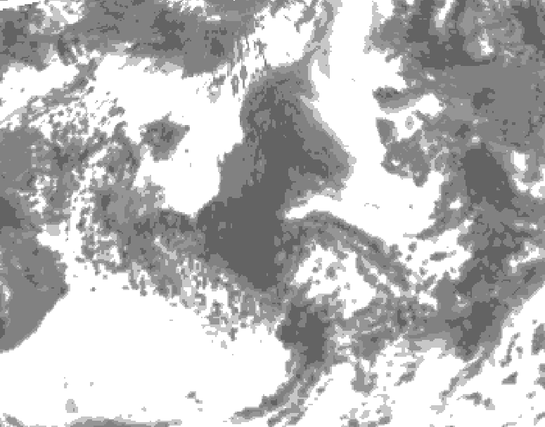 GDPS total cloud 024 hour forecast chart for Canada based on 2026/06/11 0000Z data