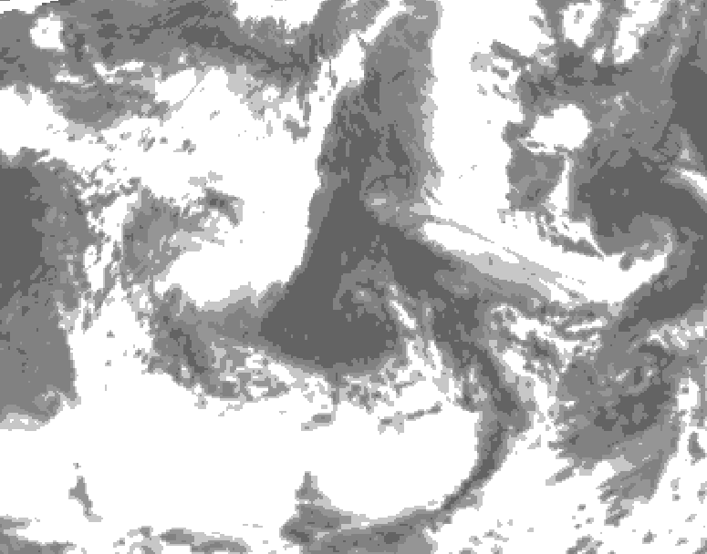 GDPS total cloud 042 hour forecast chart for Canada based on 2026/06/11 0000Z data