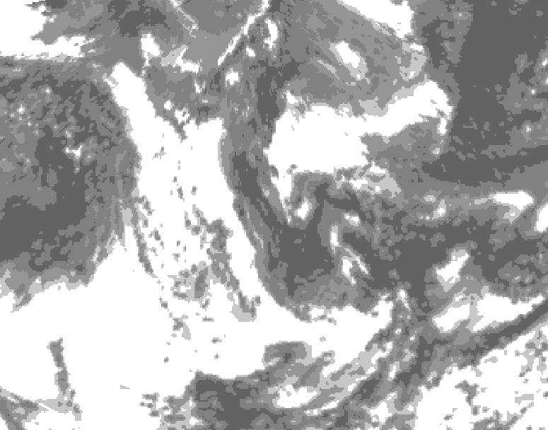 GDPS total cloud 102 hour forecast chart for Canada based on 2026/06/11 0000Z data