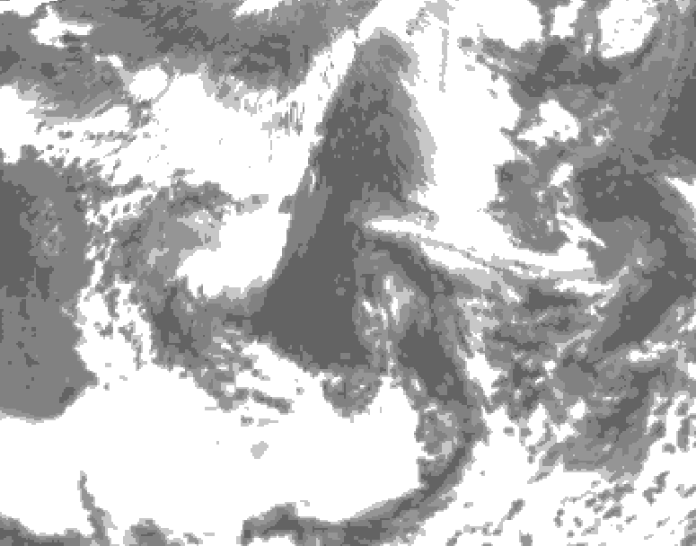 GDPS total cloud 024 hour forecast chart for Canada based on 2026/06/11 1200Z data
