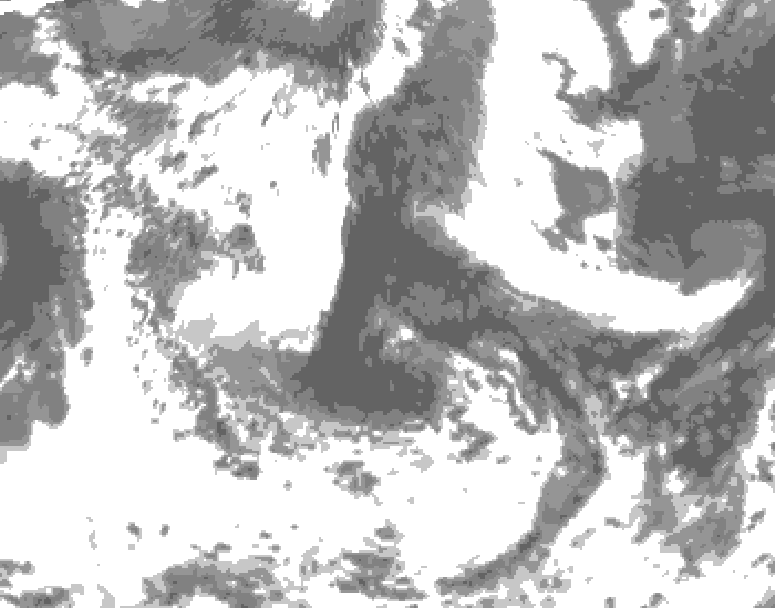 GDPS total cloud 036 hour forecast chart for Canada based on 2026/06/11 1200Z data