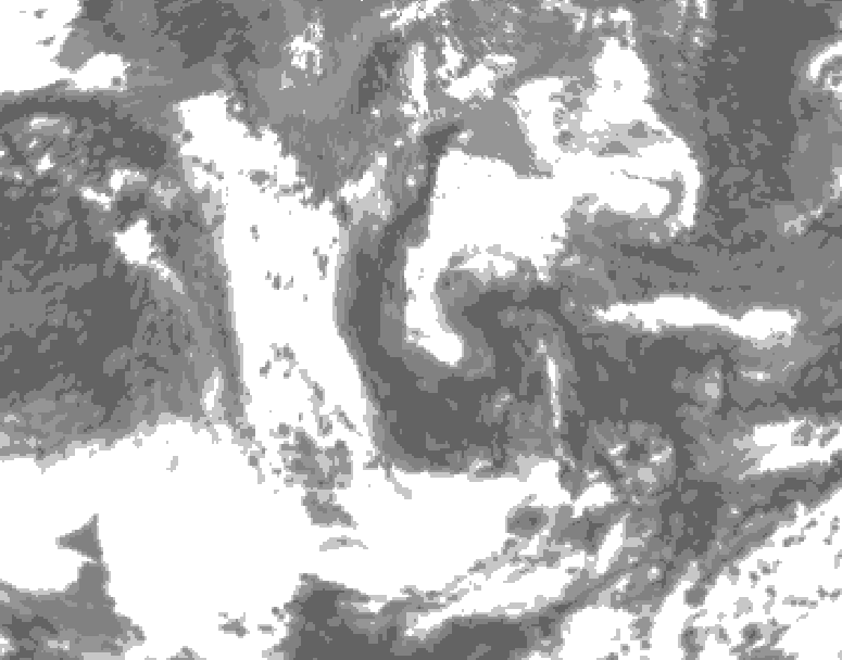 GDPS total cloud 096 hour forecast chart for Canada based on 2026/06/11 1200Z data