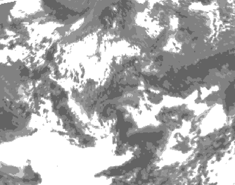 GDPS total cloud 168 hour forecast chart for Canada based on 2026/06/11 1200Z data