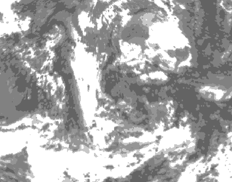 GDPS total cloud 102 hour forecast chart for Canada based on 2026/06/12 0000Z data