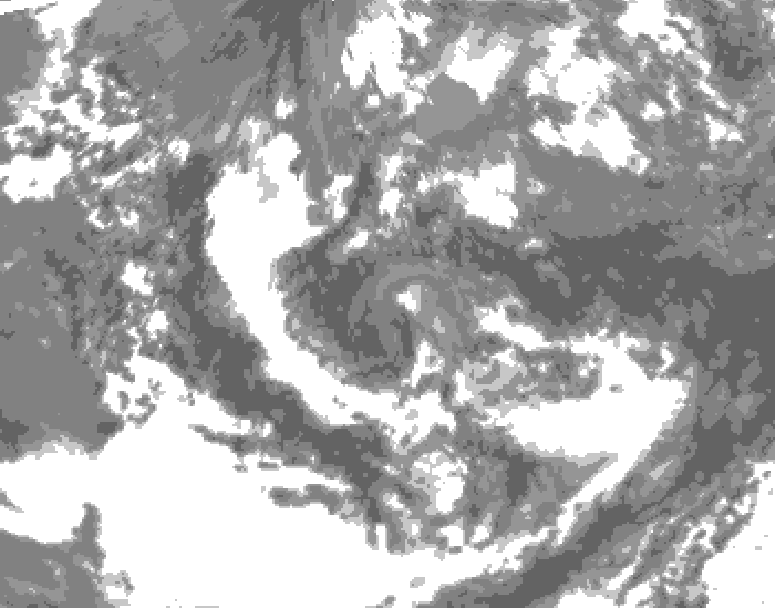 GDPS total cloud 132 hour forecast chart for Canada based on 2026/06/12 0000Z data