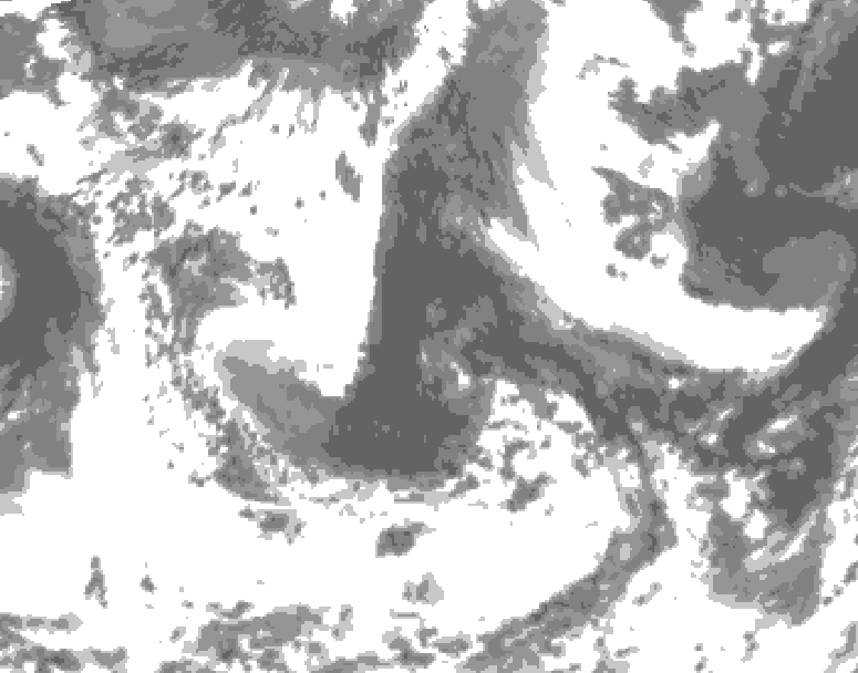 GDPS total cloud 012 hour forecast chart for Canada based on 2026/06/12 1200Z data