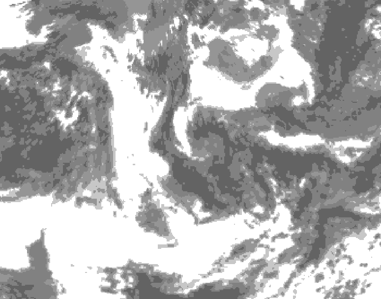 GDPS total cloud 072 hour forecast chart for Canada based on 2026/06/12 1200Z data