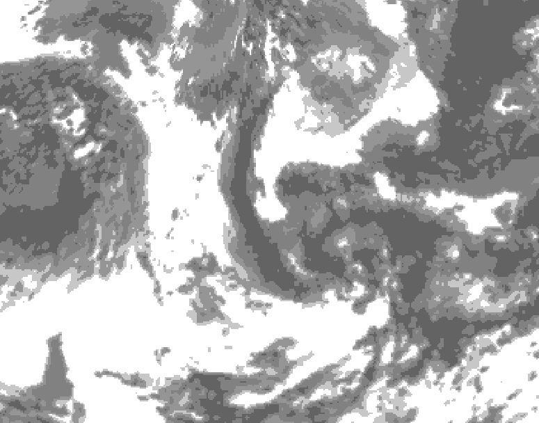 GDPS total cloud 054 hour forecast chart for Canada based on 2026/06/13 0000Z data