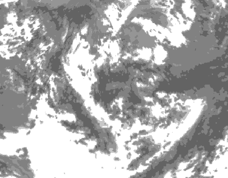 GDPS total cloud 102 hour forecast chart for Canada based on 2026/06/13 0000Z data